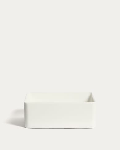 Ovara countertop basin in white glazed ceramic 36.5 x 36.5 cm