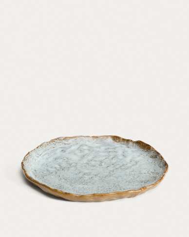 Alenia flat plate in grey ceramic