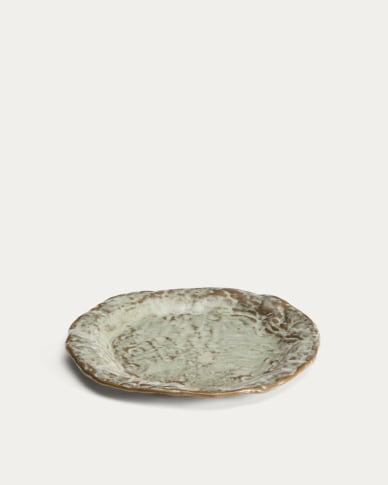 Alenia green ceramic dessert plate