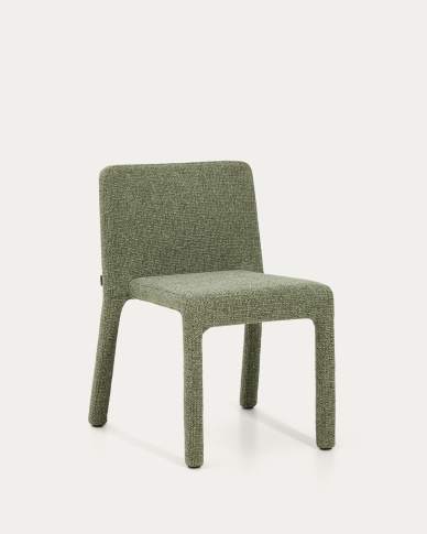 Loria green chenille stackable chair