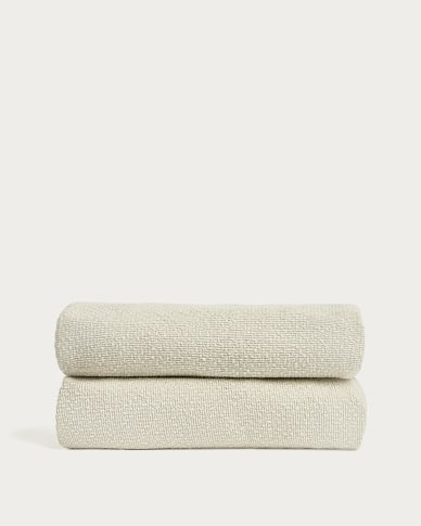 Κλινοσκεπάσματα Martina σε εκρού chenille για στρώματα 180 x 200 εκ.