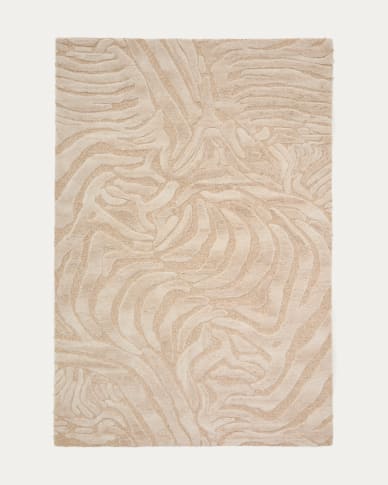 Tribet zebra jacquard wool rug 200 x 300cm