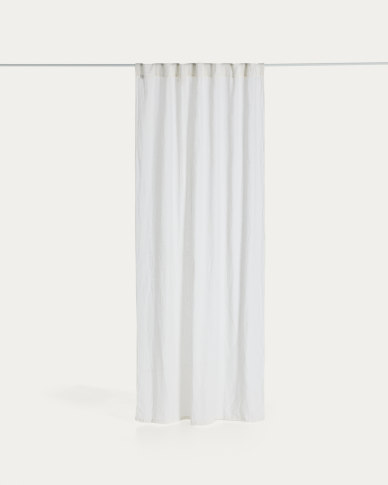 Nolira ecru cotton and linen curtain 140 x 270cm