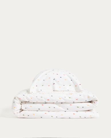 Conjunt Epifania fundes nòrdica i de coixins de cotó percala amb estampat multicolor llit 70 cm