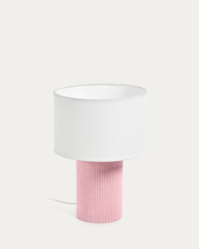 Bianella cotton and pink corduroy table lamp