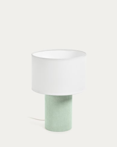 Bianella cotton and turquoise corduroy table lamp