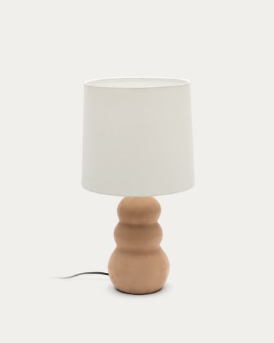 Επιτραπέζιο φωτιστικό Madsen, τερακότα και λευκό αμπαζούρ