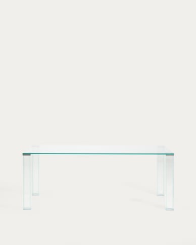 Adularia table in clear tempered glass 200 x 100cm