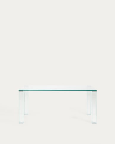 Adularia table in clear tempered glass 160 x 90cm