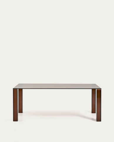 Adularia table in brown tempered glass 200 x 100cm