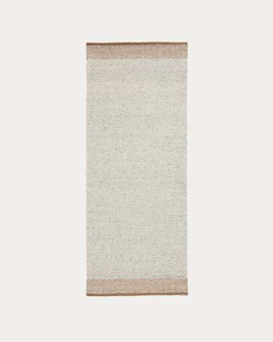 Χαλί Nifelia μάλλινο ζακάρ μπεζ 200 x 80 εκ.