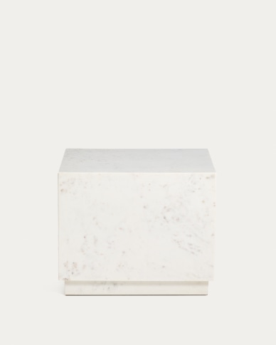 Sorein side table in white marble 50 x 50 cm