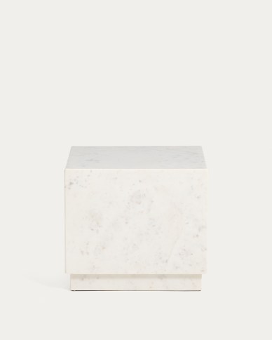 Sorein side table in white marble 40 x 40 cm