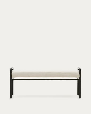 Macaret bench with removable cover solid oak wood with black finish 120 cm FSC Mix Credit