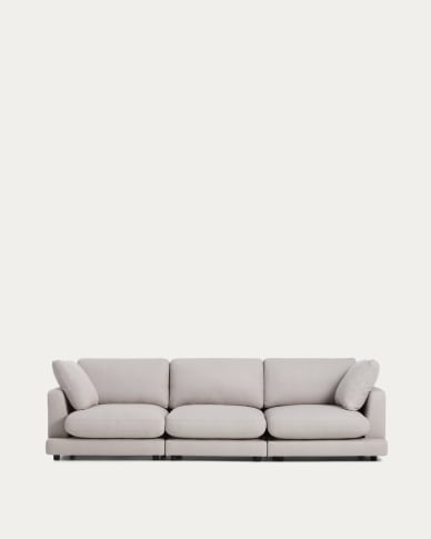 Gala 4-seater grey micro bouclé sofa FSC Mix Credit 300 cm