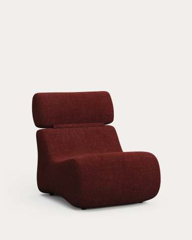Club burgundy bouclé armchair