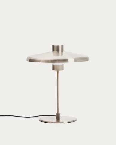Nuvira table lamp in light grey brushed metal