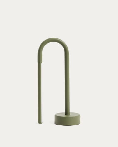 Bow green aluminium portable table lamp