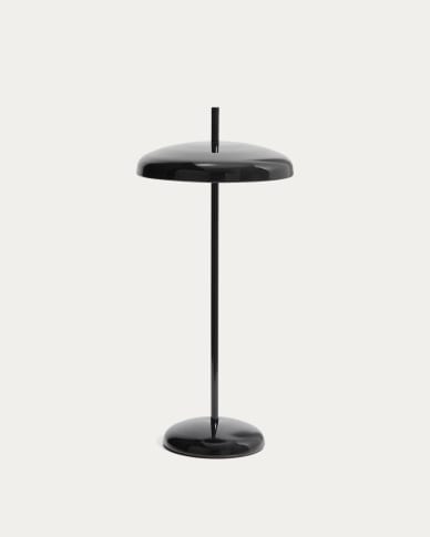 Porte black aluminium portable table lamp