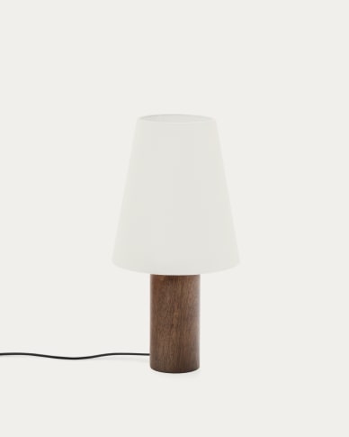 Marga table lamp made from solid rubber wood with dark finish