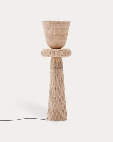 Neuda rattan floor lamp with light finish