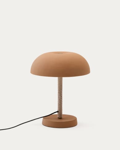 Arinda terracotta table lamp with UK adaptor