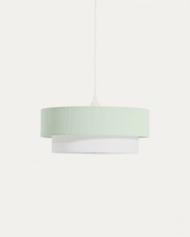 Bianella cotton and turquoise corduroy ceiling lamp