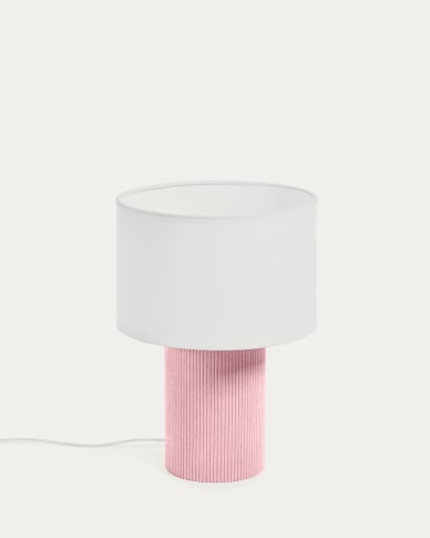 Bianella cotton and pink corduroy table lamp