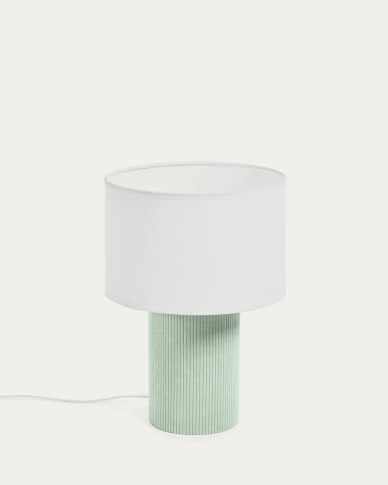 Bianella cotton and turquoise corduroy table lamp