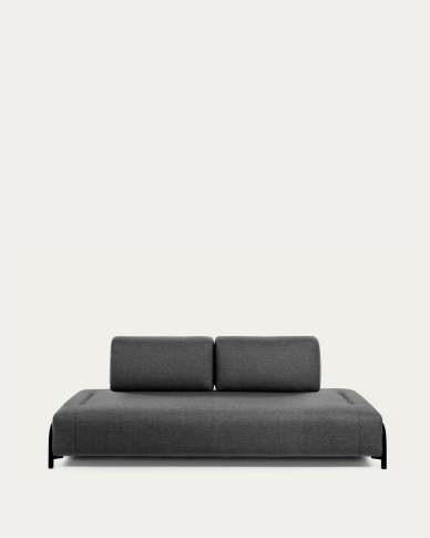 3θ πολυλειτουργικός καναπές Compo 232 εκ, σκούρο γκρι