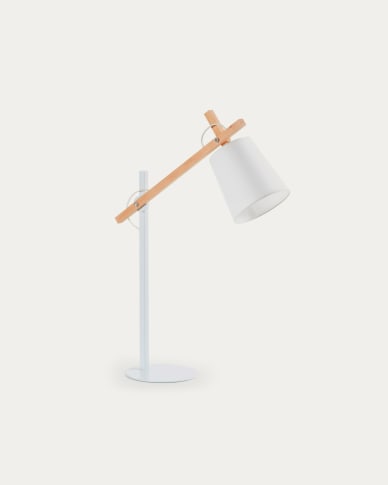 Kosta table lamp made of steel and solid beech wood