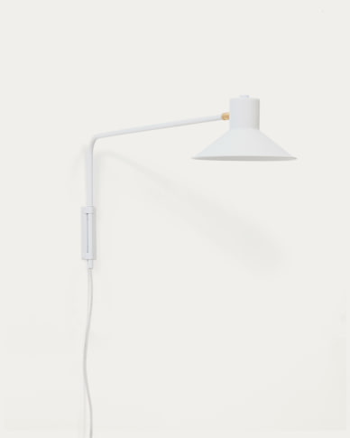 Aria steel wall light with white finish