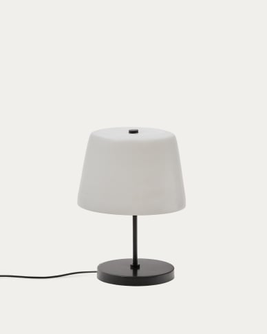 Nefar table lamp made of glazed glass and zinc