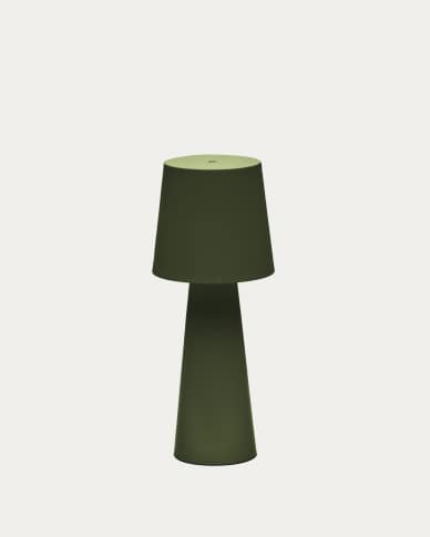 Arenys large outdoor metal table lamp in a green painted finish