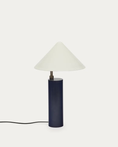 Shiva metal table lamp with blue and white painted finish