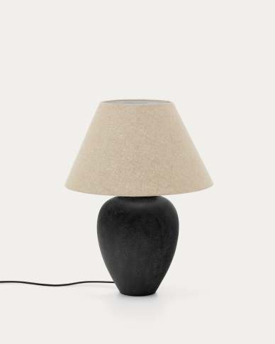 Mercadal ceramic table lamp in a black finish