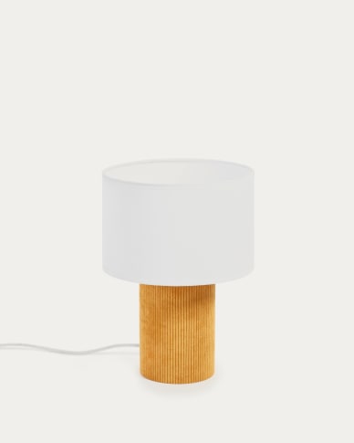 Bianella corduroy table lamp in mustard