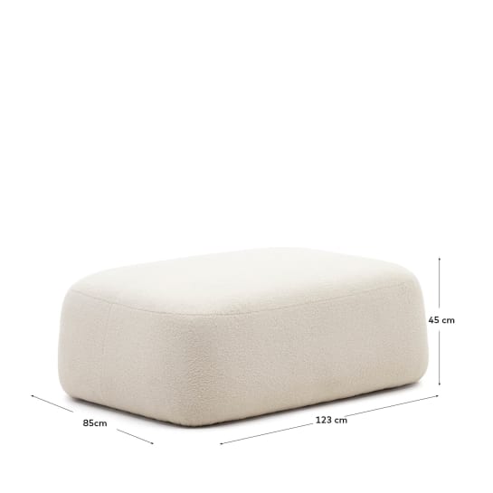 Martina ecru bouclé footrest 123 x 85cm FSC Mix Credit - sizes