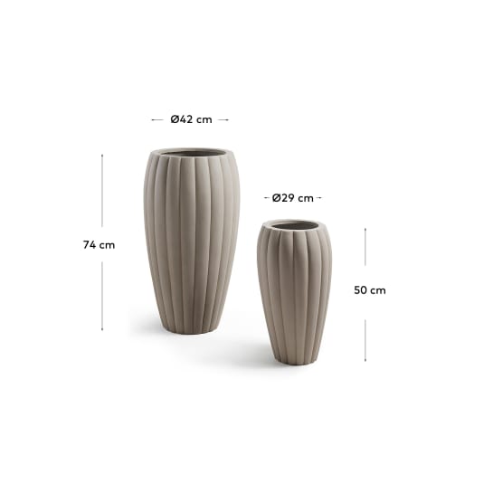 Lisa set of 2 planters Ø 42 cm / Ø 29 cm - sizes