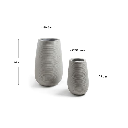 Loa set of 2 planters Ø 45 cm / Ø 30 cm - sizes
