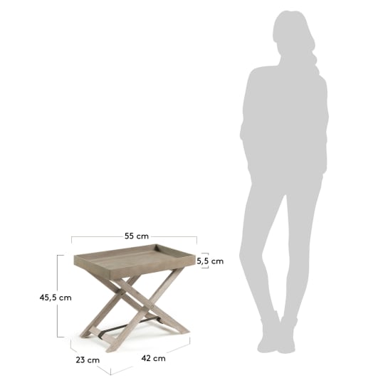 Tavolino pieghevole Merida 55 x 35 cm - dimensioni