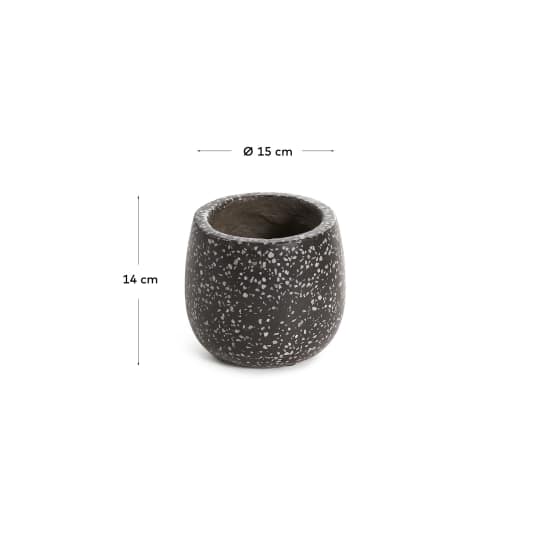Braydon terrazzo pot black Ø 15 cm - sizes