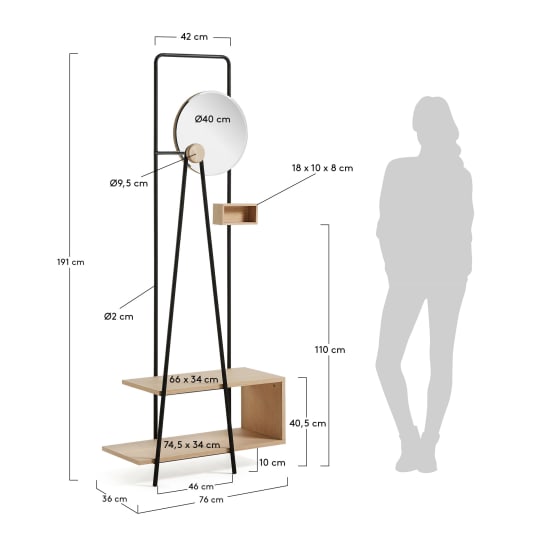 Coat rack Angelo 76 x 191 cm - sizes