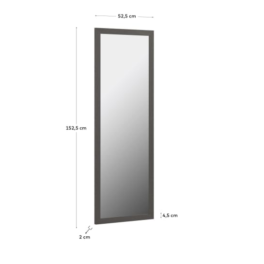 Wilany mirror in MDF with dark finish 52.5 x 152.5 cm - sizes