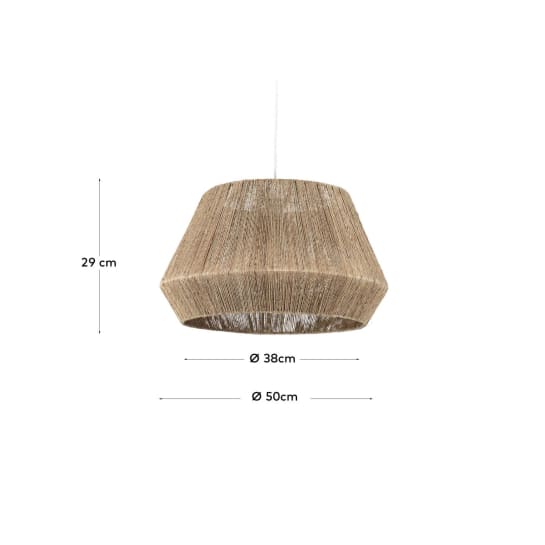 Pantalla para lámpara de techo Crismilda 100% yute con acabado natural Ø 50 cm - tamaños