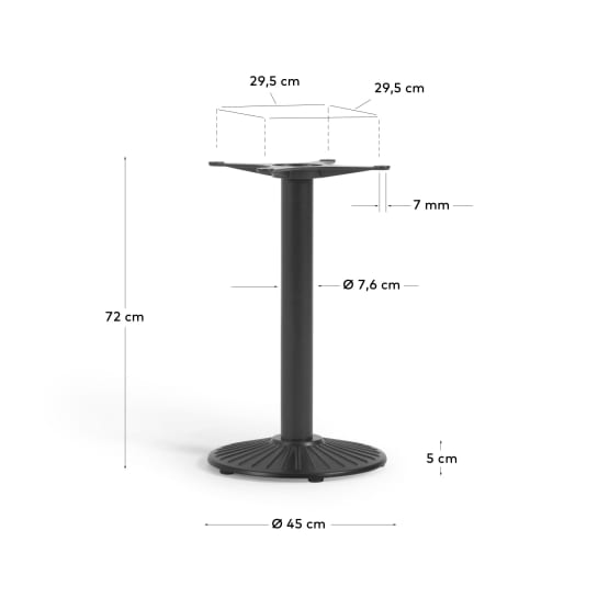 Tiaret outdoor table legs, in black - sizes