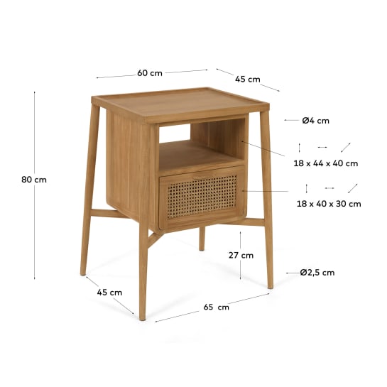 Uliana solid teak bathroom cabinet 65 x 80 cm - sizes