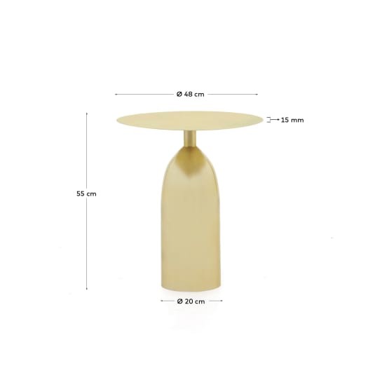 Μεταλλικό βοηθητικό τραπέζι Matilda, χρυσό φινίρισμα, Ø48εκ - μεγέθη