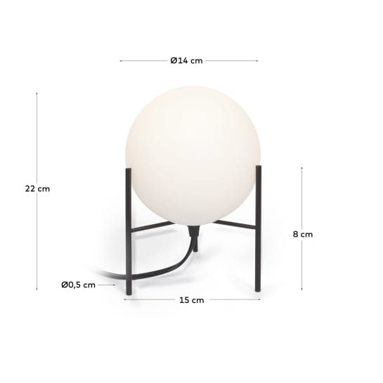 Seina table lamp in steel with black finish UK adapter - sizes