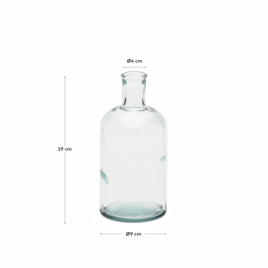 Wazon Brenna wykoy w 100% z przetworzonego szkła bezbarwnego 19 cm - rozmiary